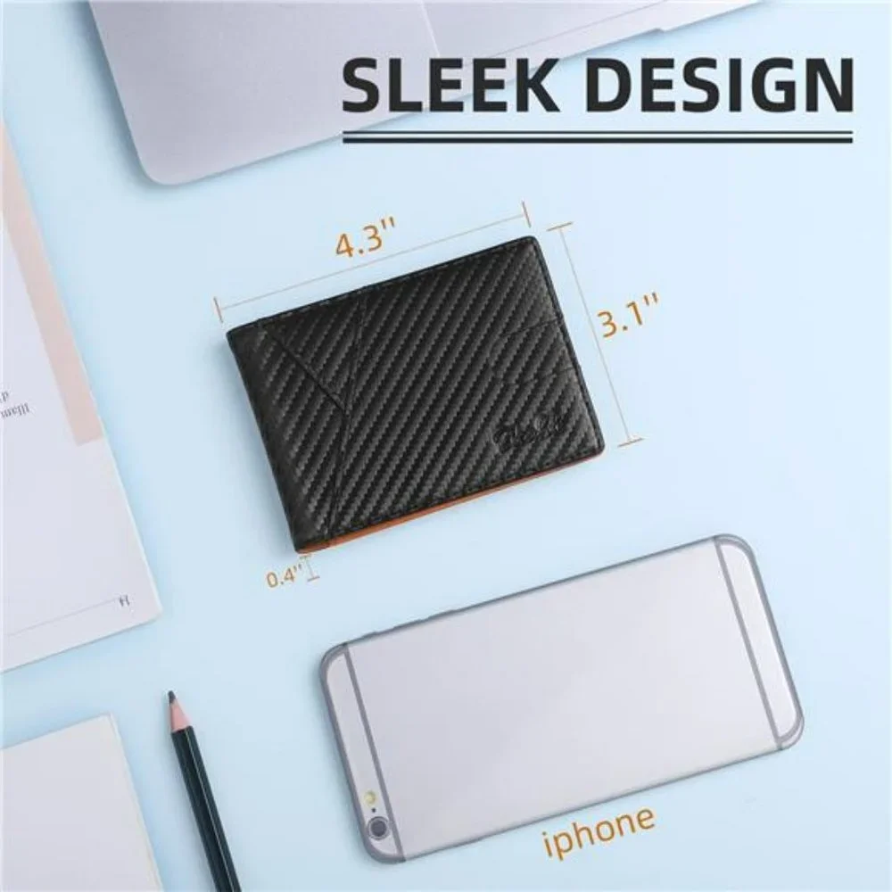 Slim Wallet for Men RFID Leather Bifold Wallet Minimalist, Credit Card Holder